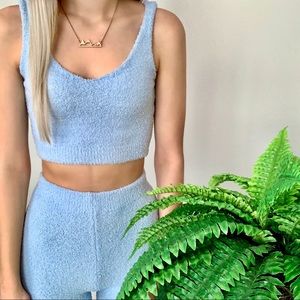 Blue Two Piece Fuzzy Outfit NWT
